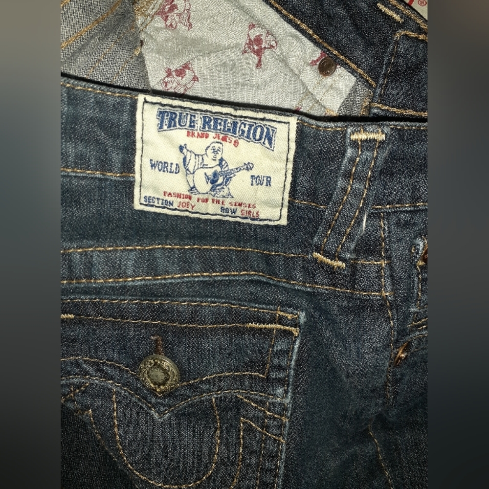 Girls 14 (24X32) True Religion ~Joey~ Dark Wash FLARE Denim Blue Jeans